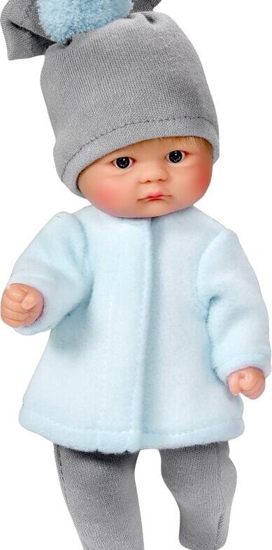 Asi - Bomboncín Baby Dukke - Dreng - Blond Hår - Lyseblå Grå