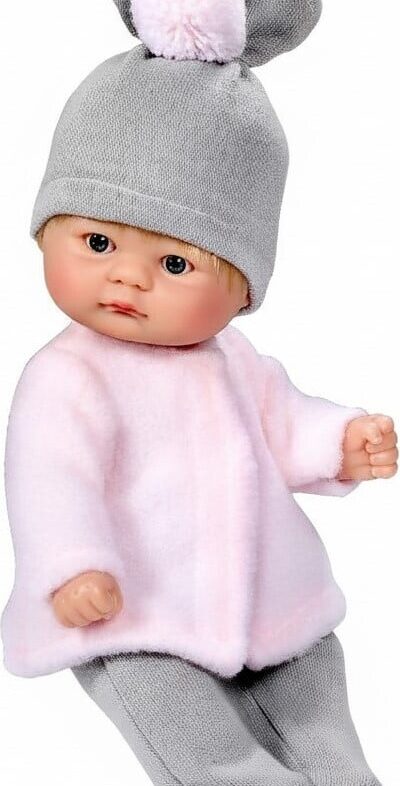 Asi - Bomboncín Baby Dukke - Pige - Blond I Lyserødt Gråt Tøj
