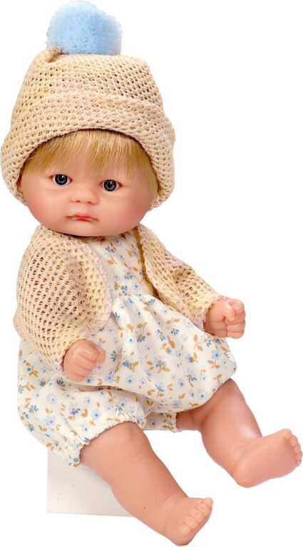 Asi - Bonboncín Baby Dukke - Dreng - Blond Hår Og Beige Strik