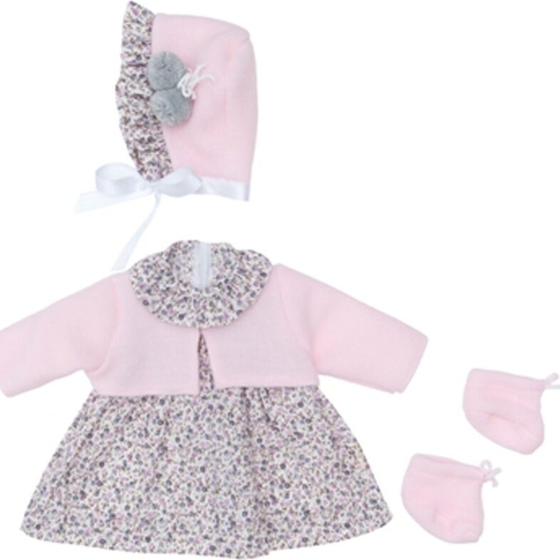 Asi - Dukketøj - Leonora - Til Dukker På 46 Cm - Rosa Blomstret