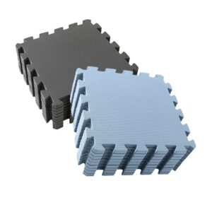 Kid'oh Skumlegegulv - 2 x 9 brikker - Anthracite/Dusty Blue