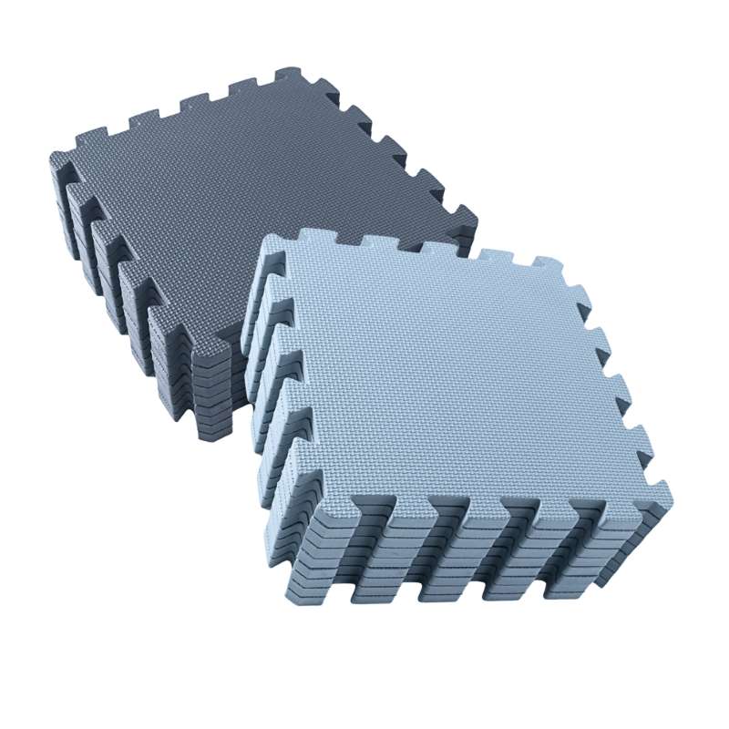 Kid'oh Skumlegegulv - 2 x 9 brikker - Marine Blue/Dusty Blue