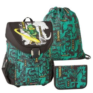 LEGOÂ® Ninjago Skoletaskesæt - Sort/Grøn