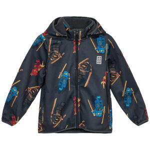 LEGOÂ® Ninjago Softshelljakke - LWSaku 602 - Koksgrå m. Ninjaer