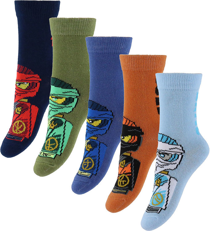 LEGOÂ® Ninjago Strømper - 5-pak - LwAiko - Blå/Orange/Grøn