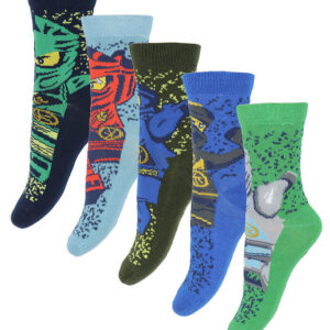 LEGO® Ninjago Strømper - 5-pak - LwaGan - Blå/Grøn