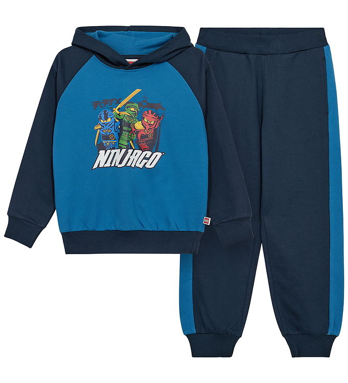 LEGOÂ® Ninjago Sweatsæt - LWSian 605 - Blå/Navy m. Print