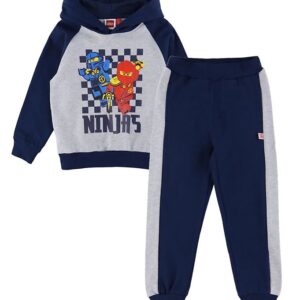 LEGOÂ® Ninjago Sweatsæt - LwSian 106 - Gråmeleret/Navy m. Print