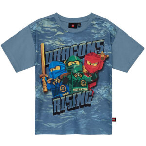 LEGOÂ® Ninjago T-shirt - LwTaffy 302 - Støvet Blå m. Print