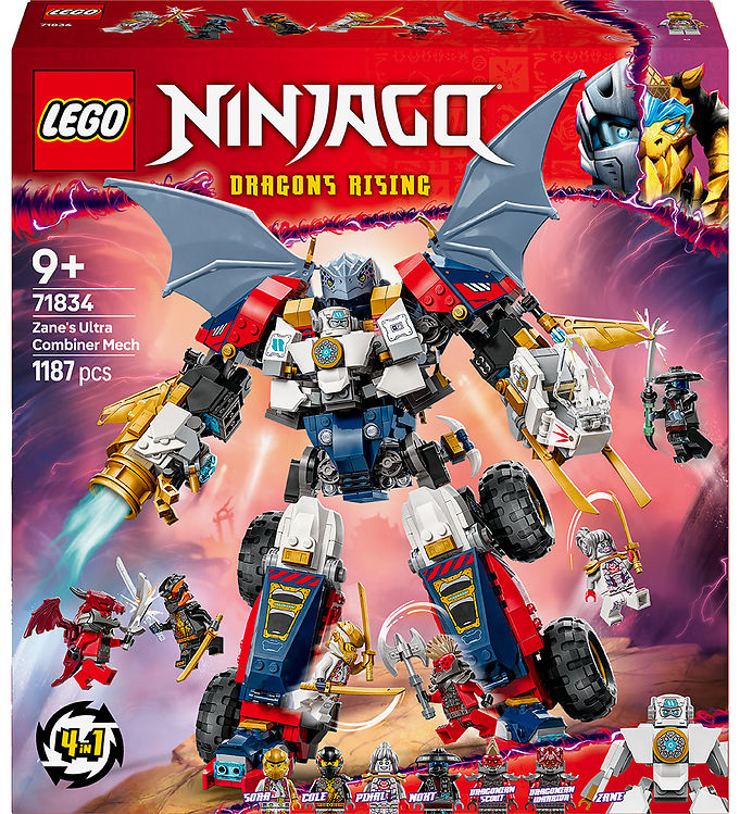 LEGO® Ninjago - Zanes Ultrakombirobot 71834 - 4-i-1 - 1187 Dele