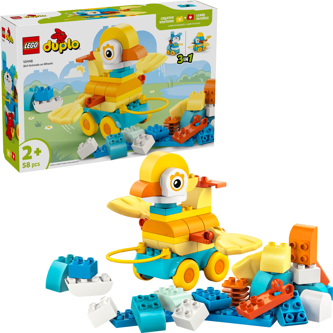 Lego Duplo - 3-i-1 Dyr På Hjul - 10448