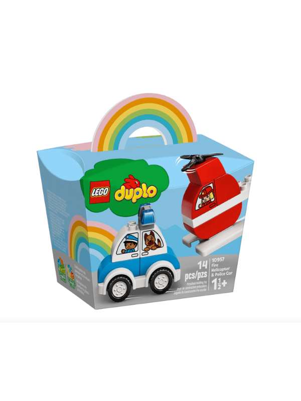 Lego Duplo Brandslukningshelikopter Og Politibil