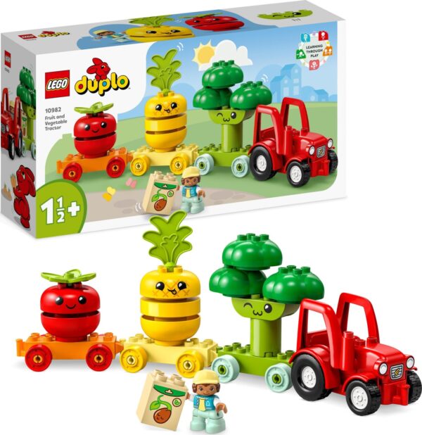 Lego Duplo - Traktor Med Frugt Og Grøntsager - 10982