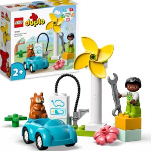 Lego Duplo - Vindmølle Og Elbil Legetøj - 10985