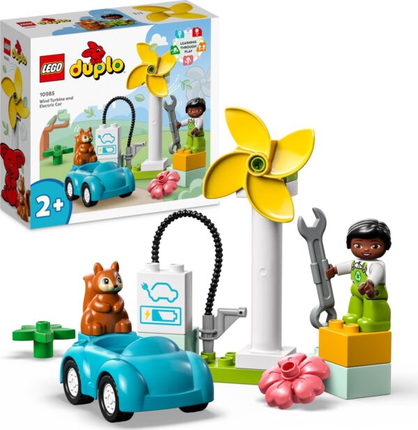 Lego Duplo - Vindmølle Og Elbil Legetøj - 10985