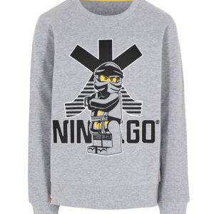 Lego Ninjago Sweatshirt - Grey Melange m. Print - 2 år (92) - Lego Wear Sweatshirt