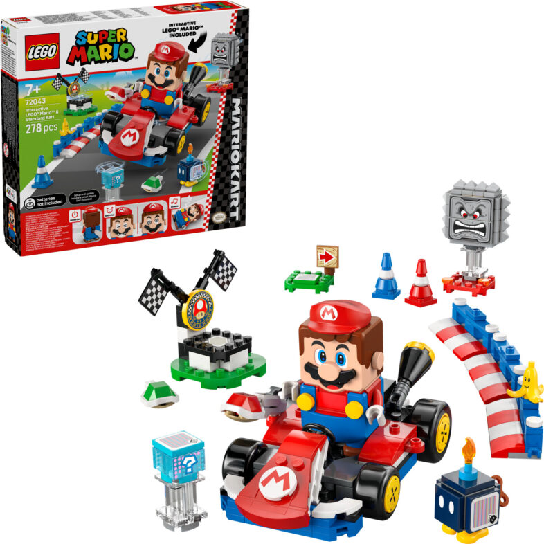 Lego Super Mario - Mario Kart - Interaktiv Mario Og Standard Kart - 72043