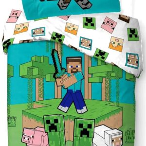 Minecraft Sengetøj - 140x200 Cm - Jungle Explore - Voksen Str.