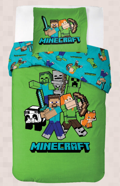 Sengetøj - Voksensstørrelse 140 X 200 Cm - Minecraft Classic Crew